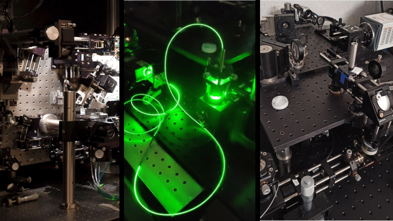 Various microscopy set-ups on which adaptive optics kit was implemented